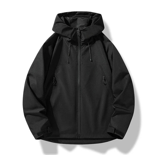 Veste shell homme imperméable coupe-vent capuche outdoor