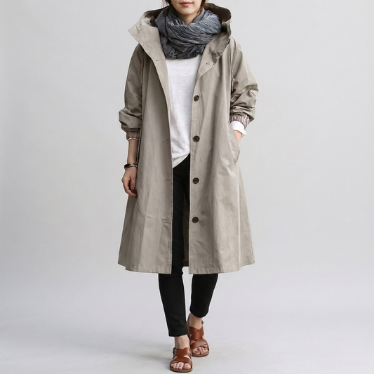 Imperméable Capuche Ajustable Coupe Oversize pour Femme