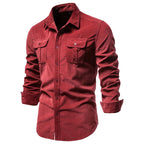 Camisa de pana de corte ajustado para hombre