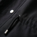 Women's Zip-Up Cotton Jacket with Drawstring Waist