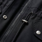 Women's Zip-Up Cotton Jacket with Drawstring Waist