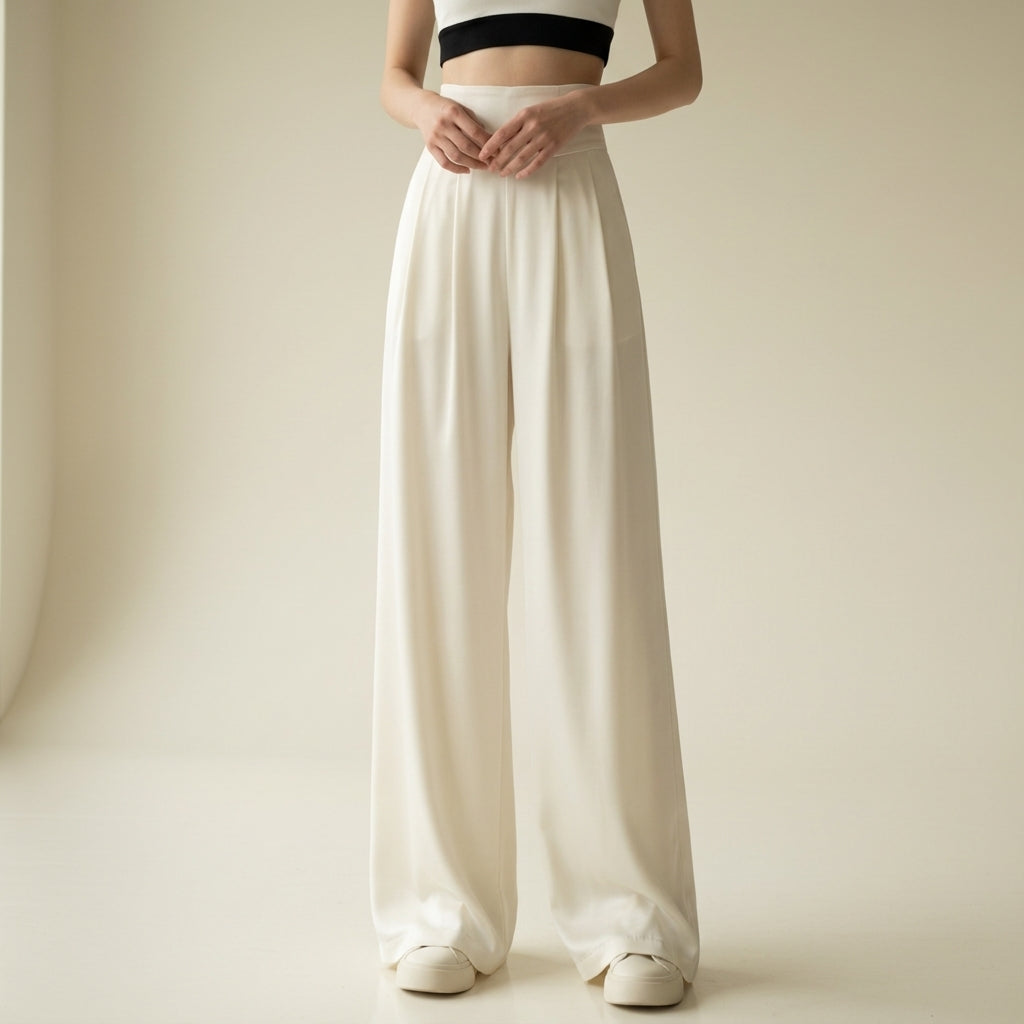 Pantalón sastre de tiro alto para mujer