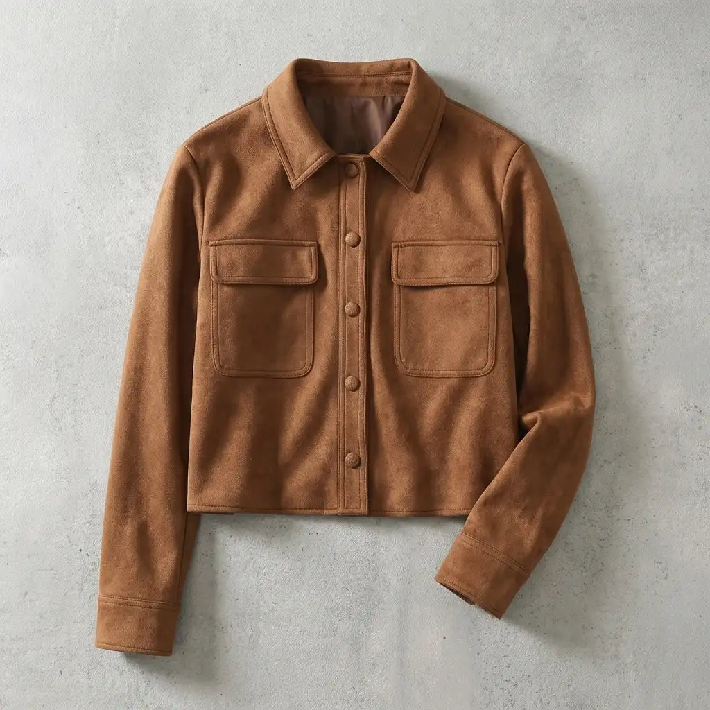 Veste en Suédine Design Raffiné pour Femme