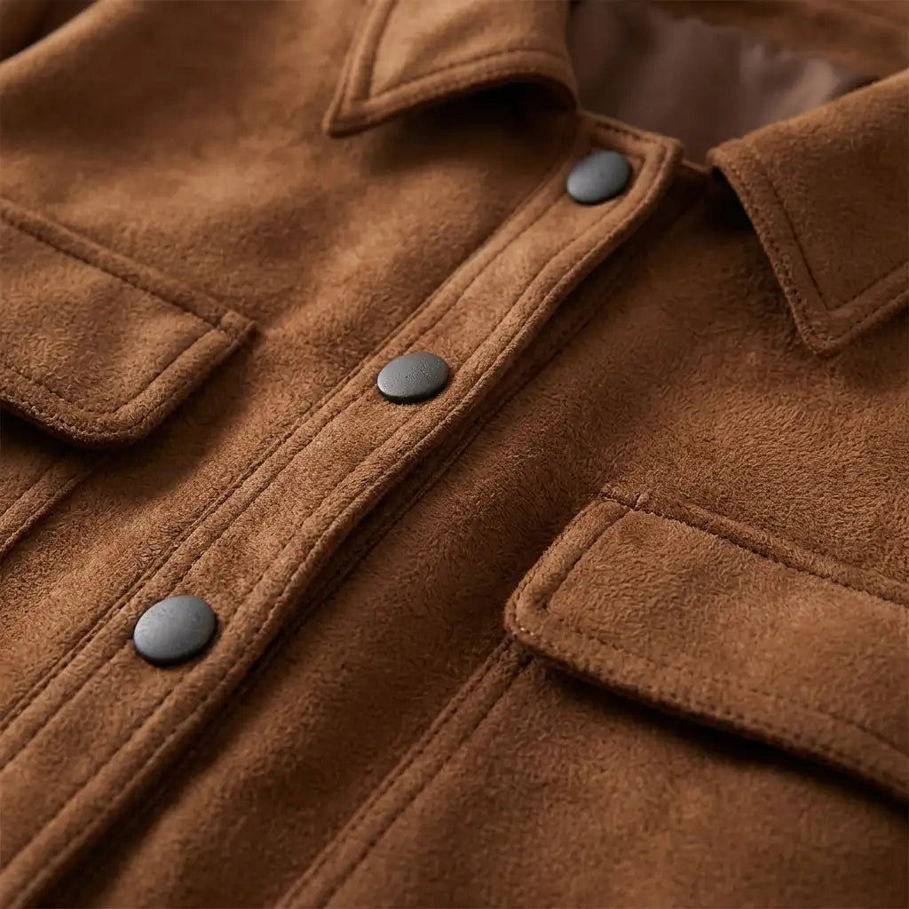 Veste en Suédine Design Raffiné pour Femme