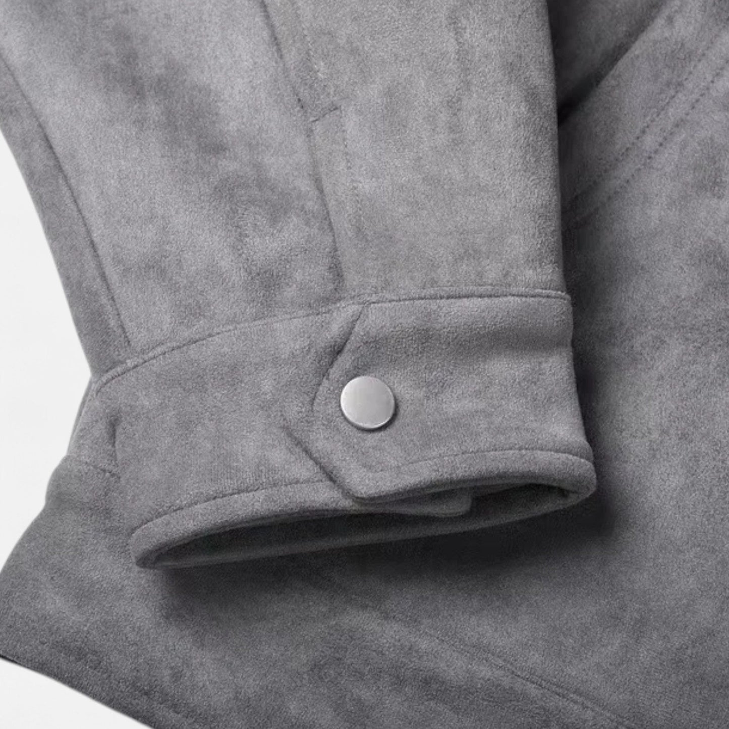 Veste en Suédine Oversize Col Revers Zippée pour Homme