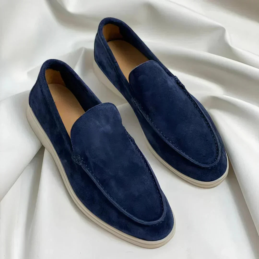 Mocassins homme daim coupe classique semelle souple élégants
