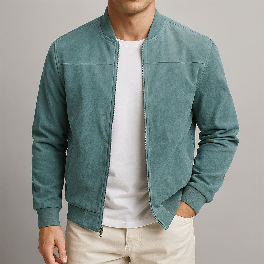Veste homme daim véritable coupe urbaine moderne