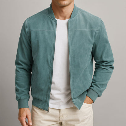 Veste homme daim véritable coupe urbaine moderne