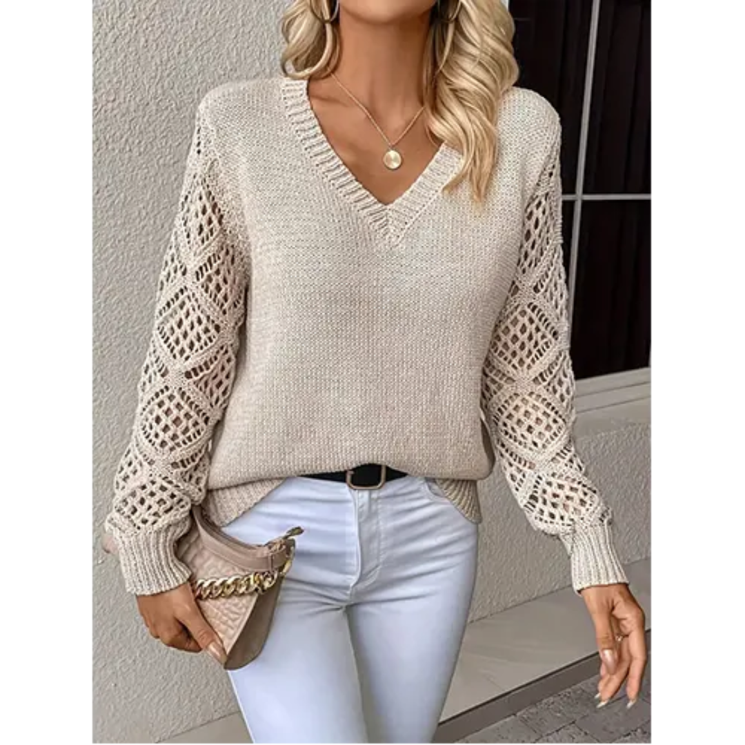 Women's Long-Sleeve V-Neck Sweater
