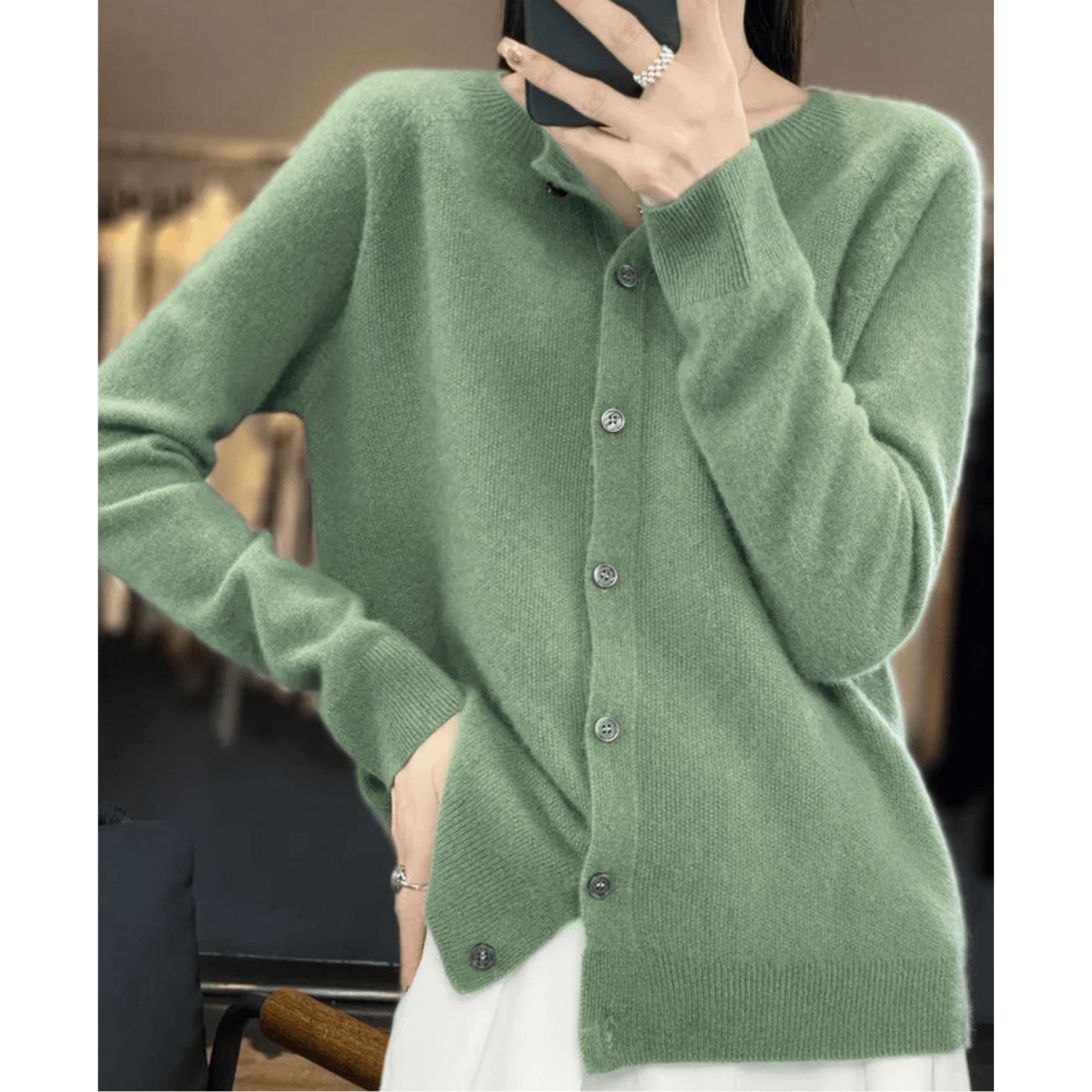 Cardigan Boutonné Col en V pour Femme