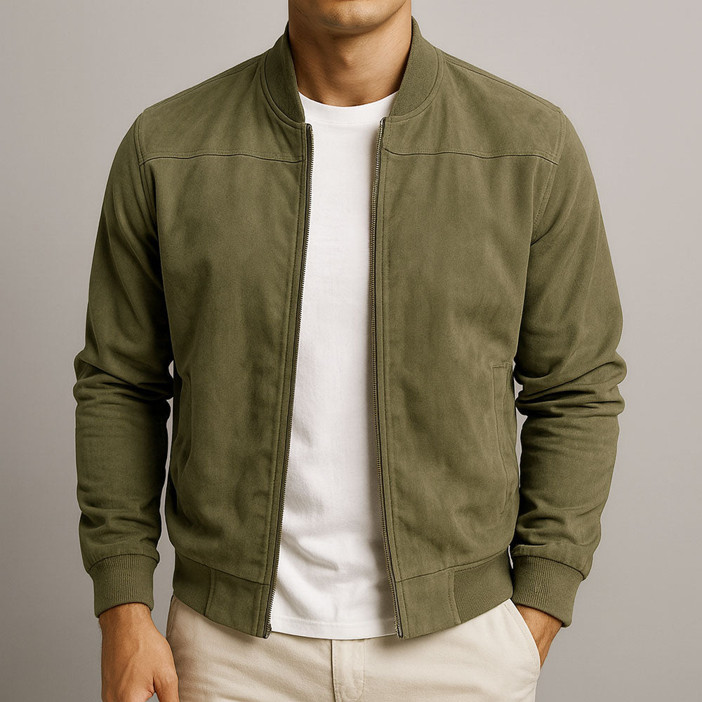Veste homme daim véritable coupe urbaine moderne
