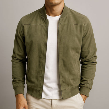 Veste homme daim véritable coupe urbaine moderne