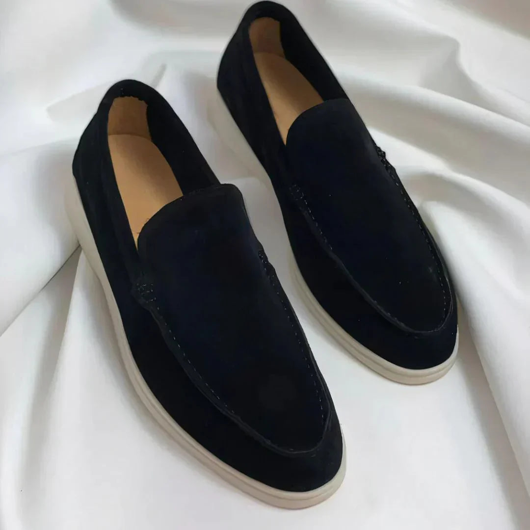 Mocassins homme daim coupe classique semelle souple élégants