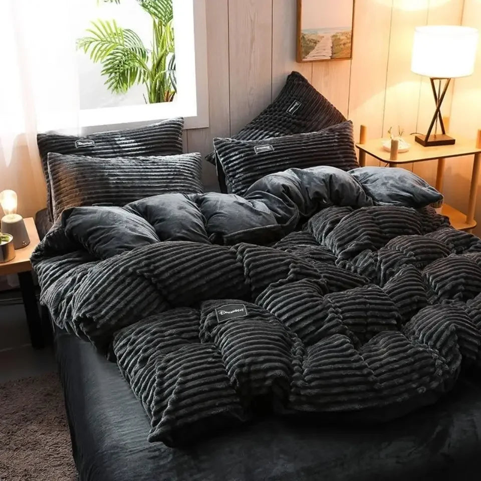 Housse de couette en polaire velours chaude pour l'hiver