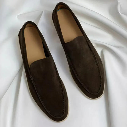 Mocassins homme daim coupe classique semelle souple élégants