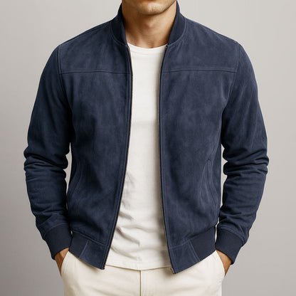 Veste homme daim véritable coupe urbaine moderne