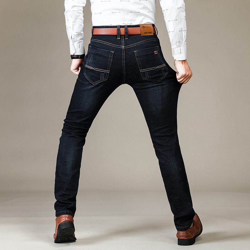 Jeans da uomo a vestibilità aderente in tessuto elasticizzato