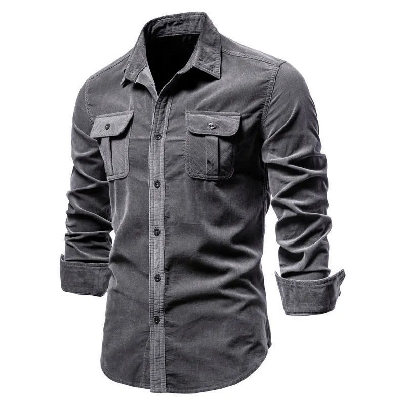 Camisa de pana de corte ajustado para hombre