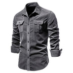 Camisa de pana de corte ajustado para hombre