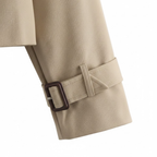 Trench-Coat Court Col Revers Fermeture Croisée pour Femme