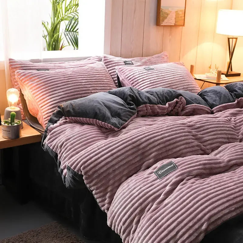 Housse de couette en polaire velours chaude pour l'hiver
