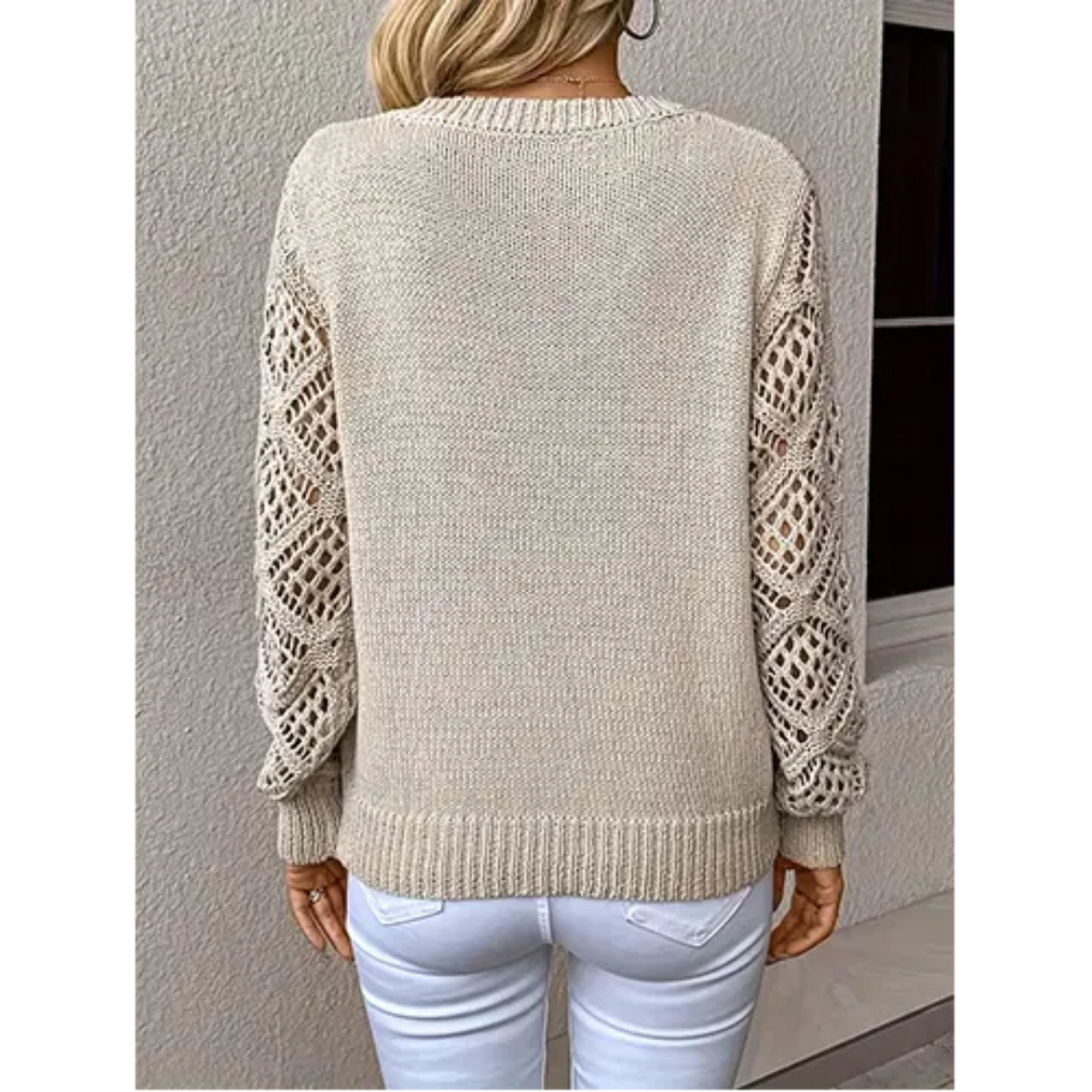 Maglione da donna a maniche lunghe con scollo a V