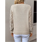 Maglione da donna a maniche lunghe con scollo a V