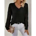 Maglione da donna a maniche lunghe con scollo a V