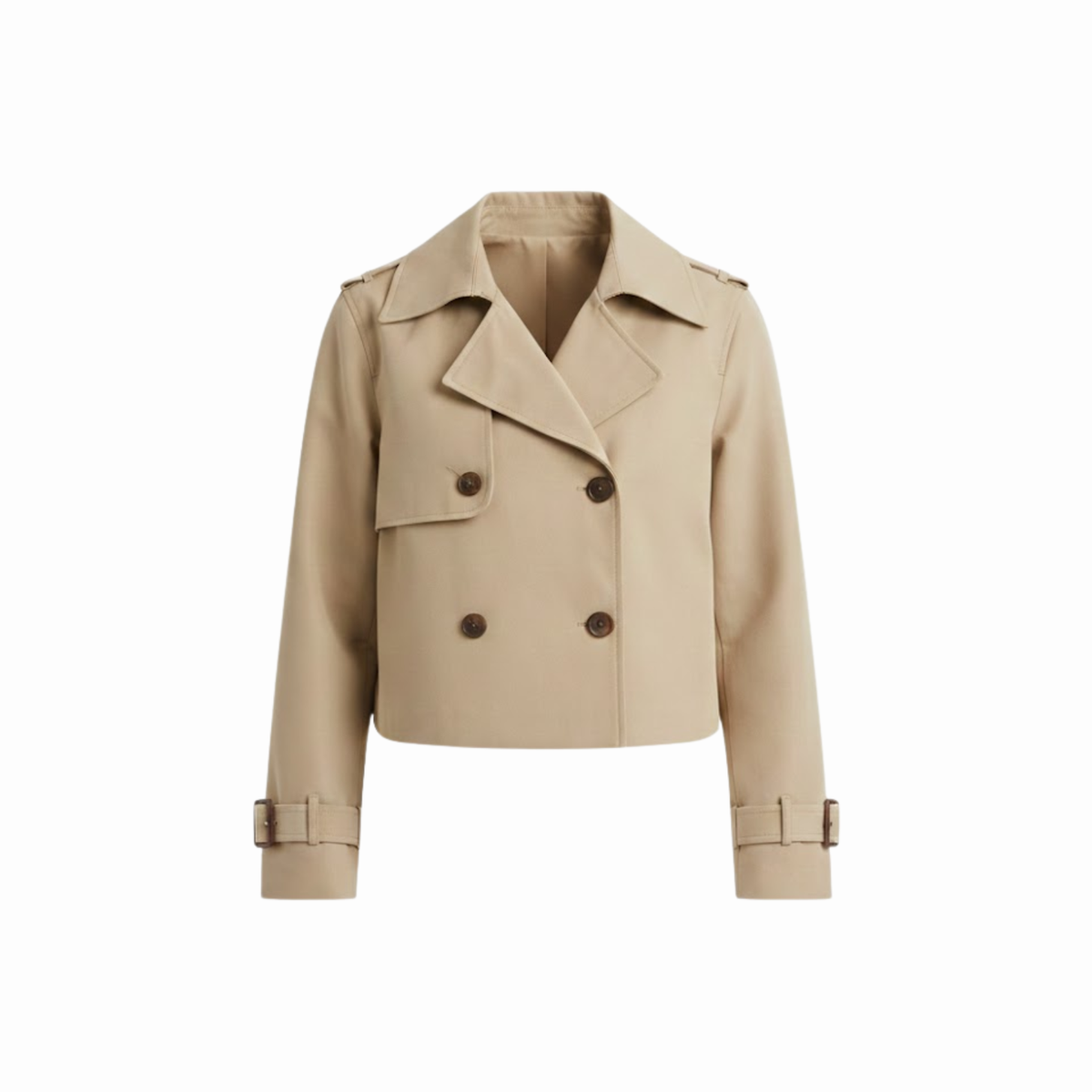 Trench-Coat Court Col Revers Fermeture Croisée pour Femme