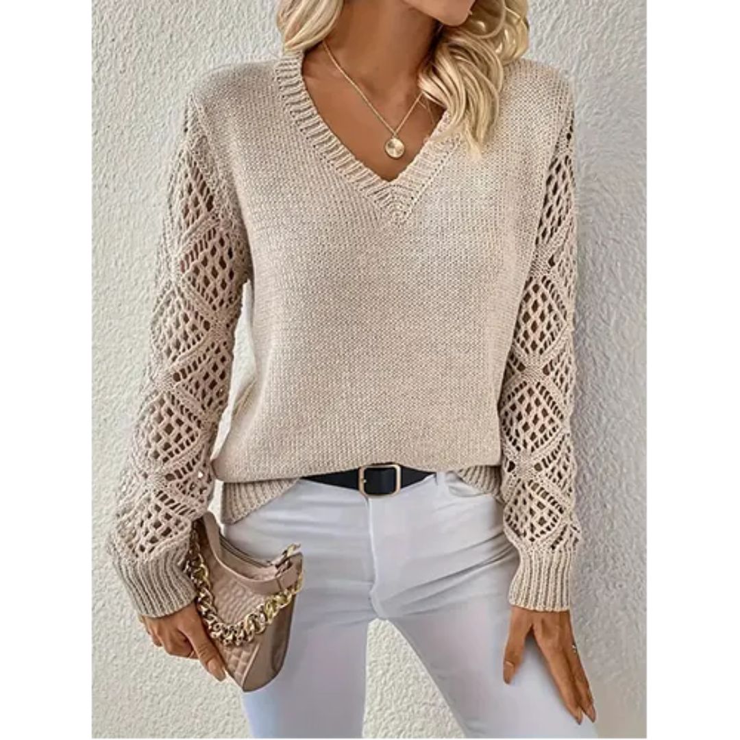 Women's Long-Sleeve V-Neck Sweater
