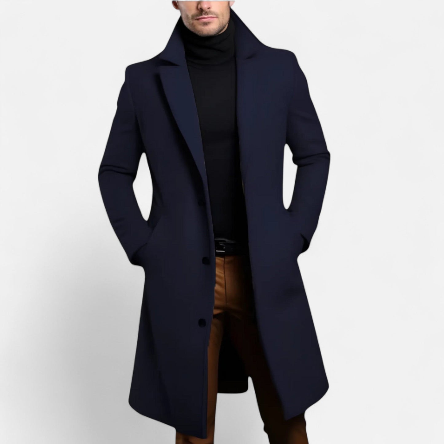 Manteau Classique Simple Boutonnage Revers Structurés pour Homme