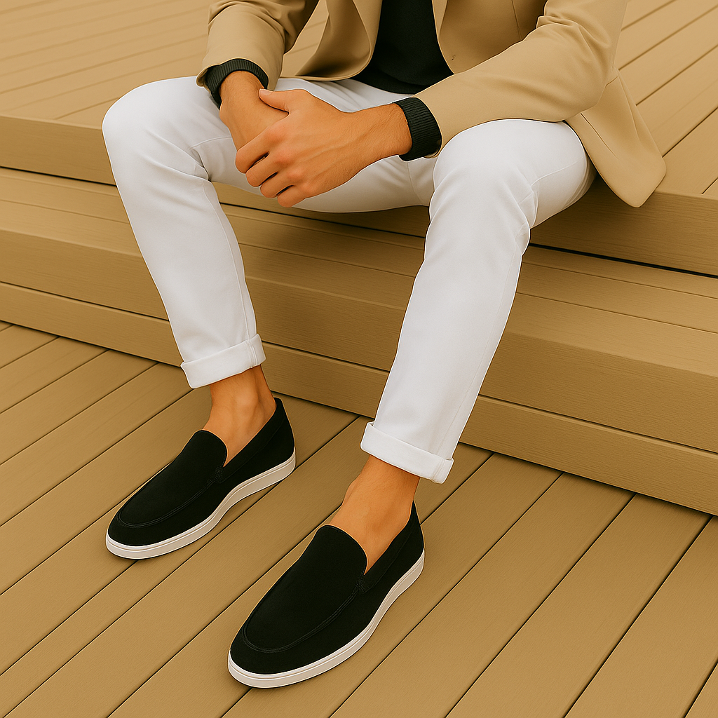 Mocassins homme daim coupe classique semelle souple élégants