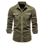 Camisa de pana de corte ajustado para hombre