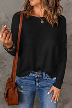 Maglione di lana da donna dal taglio ampio con girocollo