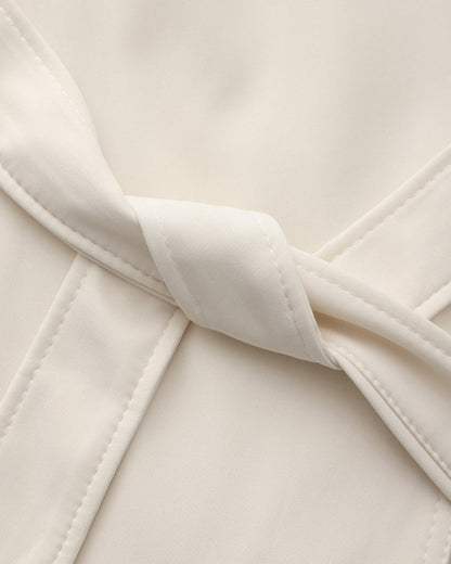 Trench-Coat Ceinture Amovible Larges Revers pour Femme