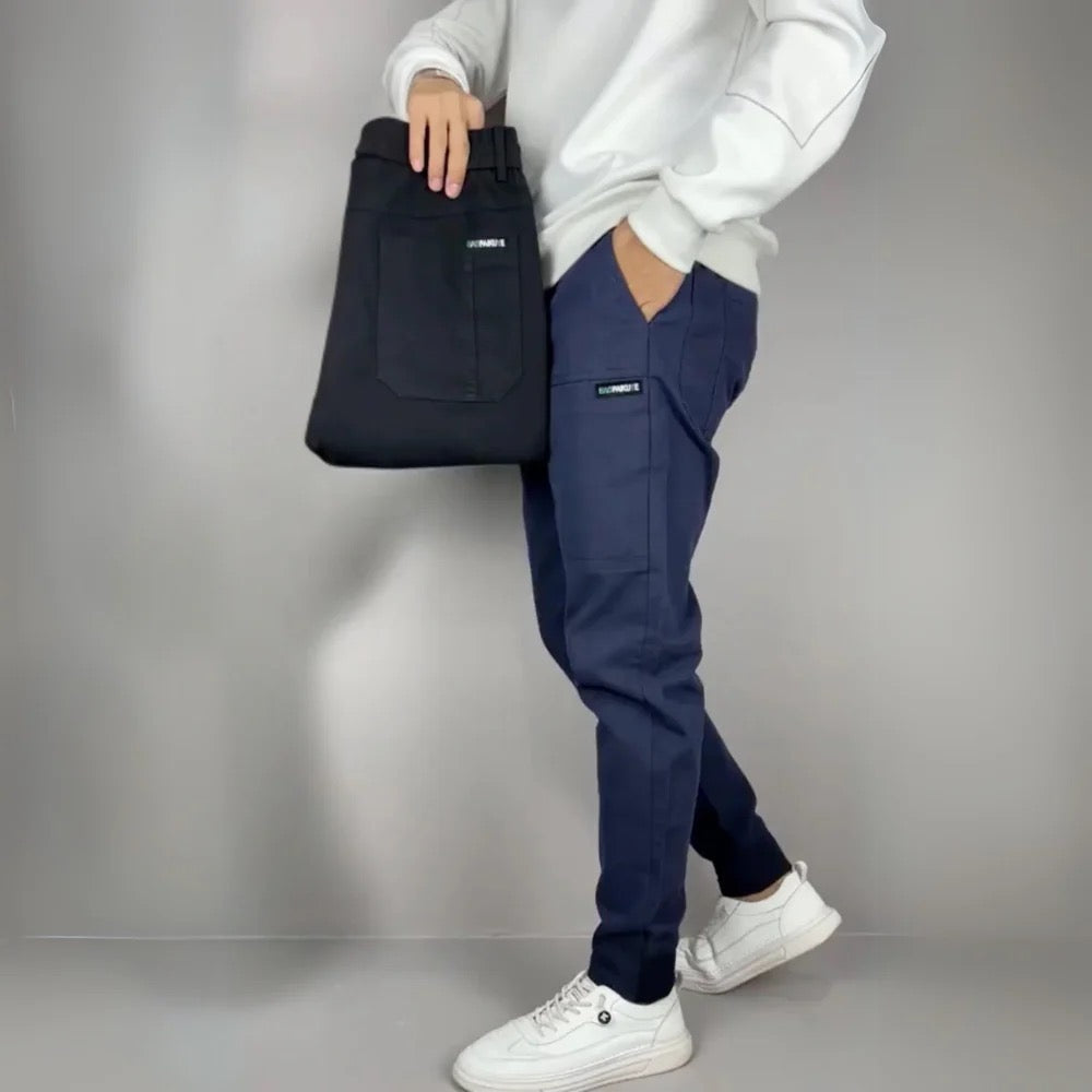 Pantalon cargo homme élastique flexible coupe décontractée