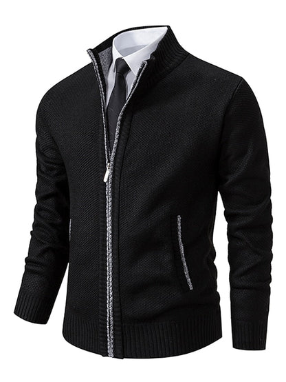 Cardigan zippé homme maille regular fit chaud élégant