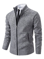 Men's warm, stylish regular-fit knit zip cardigan
