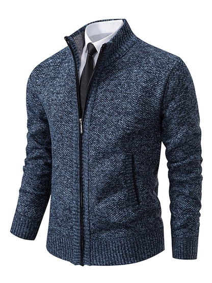 Cardigan zippé homme maille regular fit chaud élégant