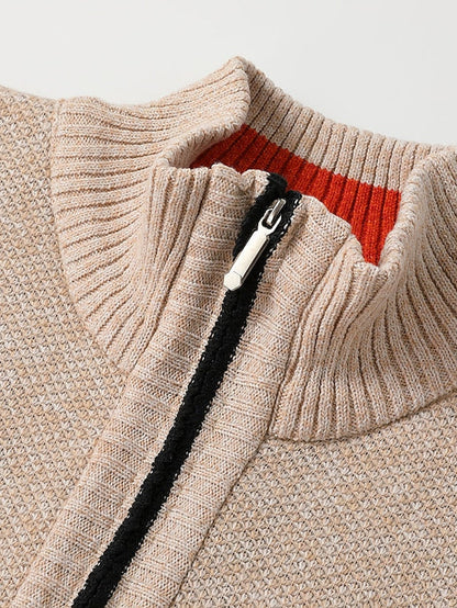 Cardigan zippé homme maille regular fit chaud élégant