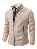 Men's warm, stylish regular-fit knit zip cardigan