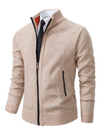 Men's warm, stylish regular-fit knit zip cardigan