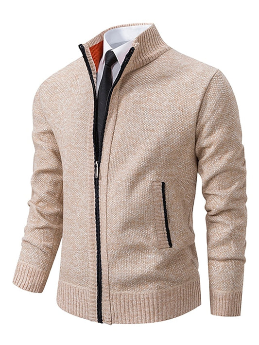 Cardigan zippé homme maille regular fit chaud élégant