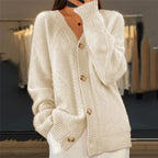 Gilet da donna in maglia fine con scollo a V