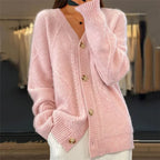 Gilet da donna in maglia fine con scollo a V