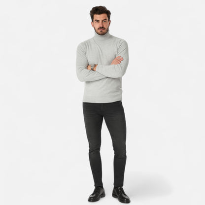 Col roulé homme laine pure maille classique chaleur hiver