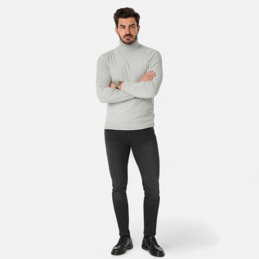 Col roulé homme laine pure maille classique chaleur hiver