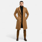 Cappotto classico da uomo monopetto con revers strutturati