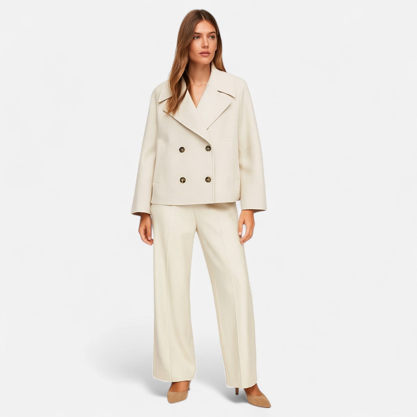 Veste en Laine Silhouette Architecturée pour Femme