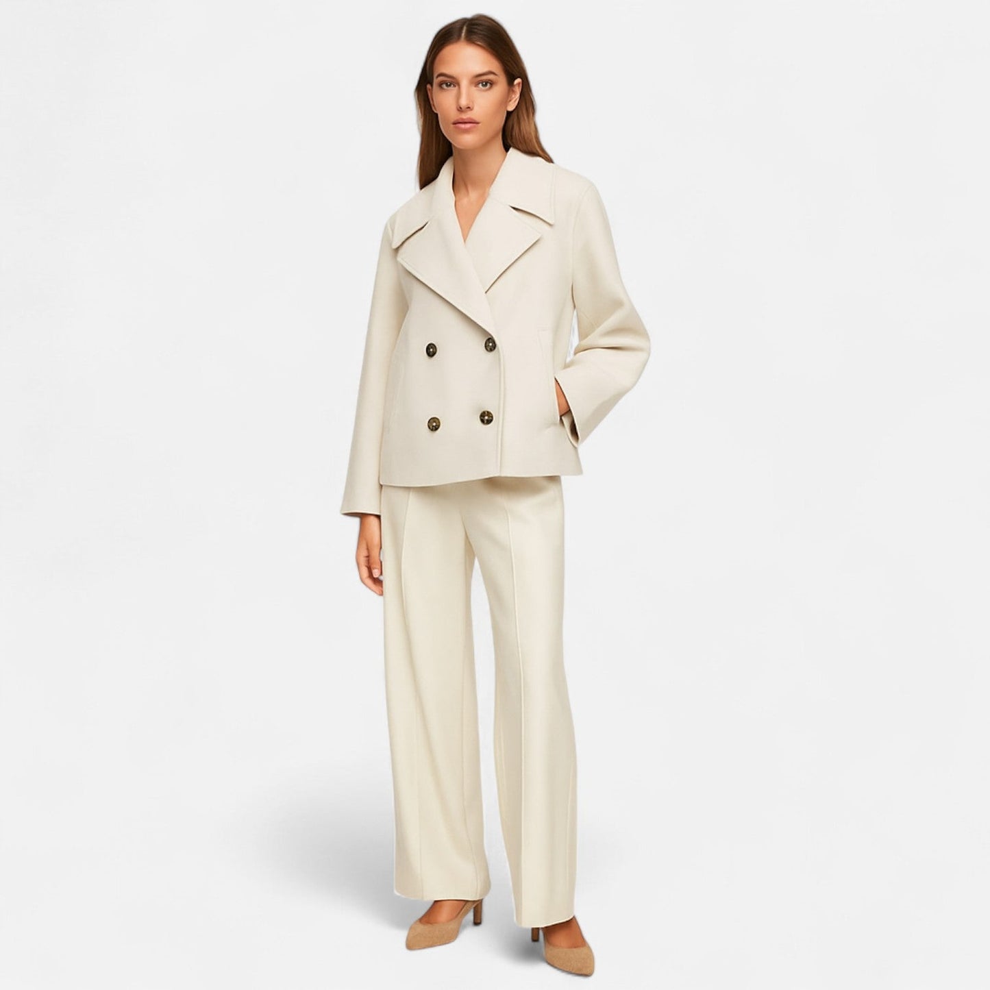 Veste en Laine Silhouette Architecturée pour Femme